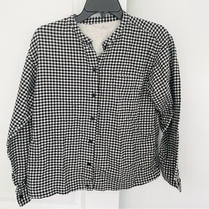 Unbranded Black White Gingham Button Down Cotton Shacket